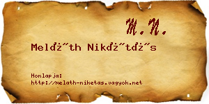 Meláth Nikétás névjegykártya